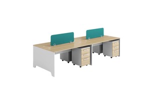 办公桌椅之企事业职员胶版组合四人位办公桌
