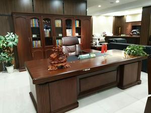 办公家具之大班台老板桌椅组合实木皮总裁经理