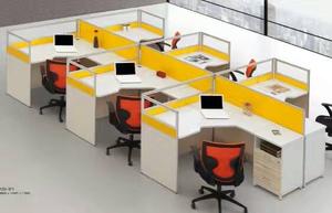 办公桌椅之简约现代2、4、6四人位职员工作位屏风隔断卡座办公家具