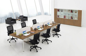 办公桌椅之简约型胶版材质公司职员屏风卡位