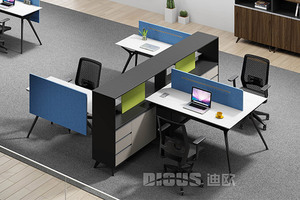 现代简约办公室办公桌组合桌椅