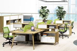 企业事业单位职员胶版组合办公桌椅生产厂家